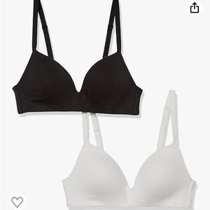 38D Amazon Essentials Women's Cotton Wireless Lightly Lined Bra, Pack of 2